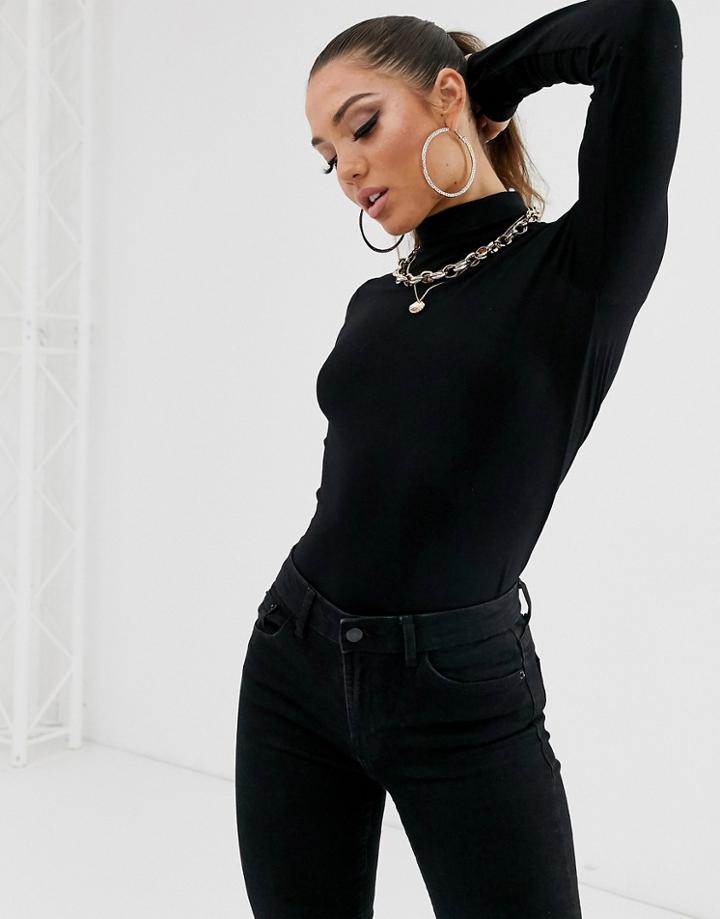 Asos Design Ultimate Turtleneck Long Sleeve Top In Black