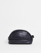 Asos Design Toiletry Bag In Faux Leather With J Initial In Black
