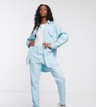 Missguided Tall Two-piece Mom Jeans In Light Wash-blues