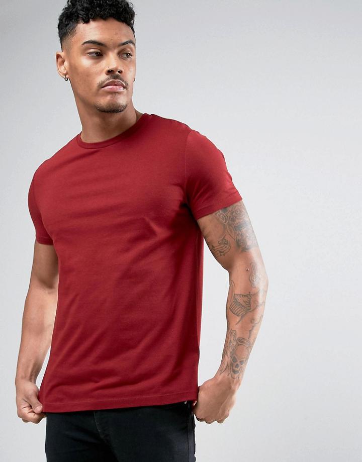 Asos Crew Neck T-shirt In Red - Red
