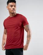 Asos Crew Neck T-shirt In Red - Red