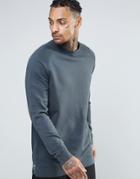 Asos Longline Sweatshirt With Side Zips In Washed Black - Black