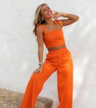 South Beach X Miss Molly High Waist Beach Pants In Orange - Part Of A Set