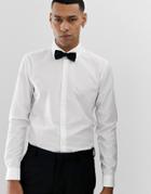Burton Menswear Slim Fit Shirt With Bow Tie In White - White
