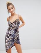 Parisian Velvet Leopard Print Cami Dress - Brown