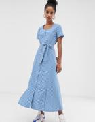 Resume Noma Gingham Midi Dress - Blue