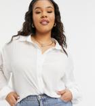 In The Style Plus Exclusive Balloon Sleeve Shirt In White
