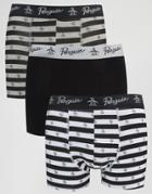 Original Penguin 3 Pack Boxer Shorts - Black