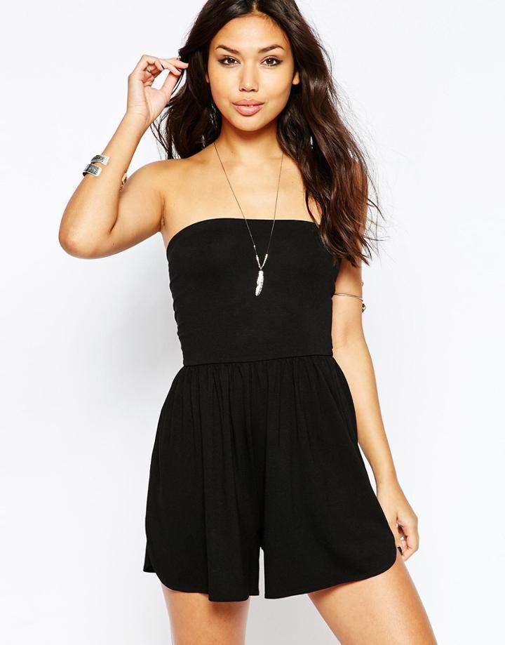 Asos Jersey Bandeau Romper - Black