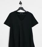 Asos Design Maternity Swing T-shirt With V Neck In Black