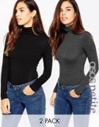 Asos Petite The Turtleneck Top 2 Pack Save 10%