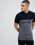 Asos Design Muscle Pique Polo With Contrast Yoke And Cuff - Multi