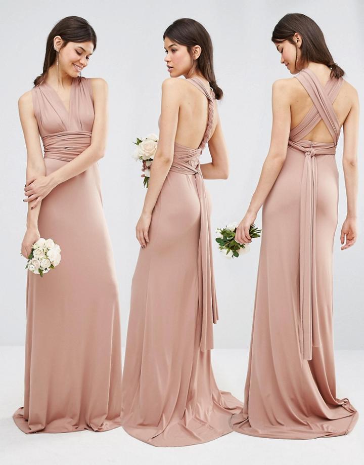Tfnc Tall Wedding Multiway Fishtail Maxi Dress - Brush