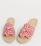 London Rebel Bow Mule Espadrilles - Red