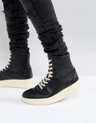 Asos High Top Sneakers In Black With Chunky Shark Sole - Black