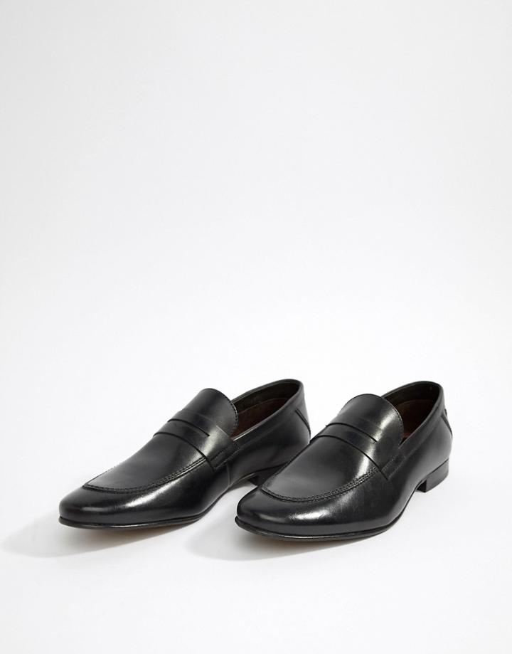 Base London Tenor Penny Loafers In Black - Black