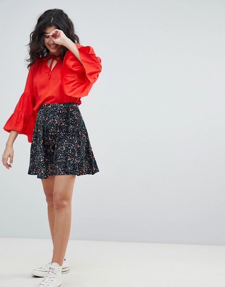 Weekday Skater Skirt With Tapestry Print - Multi
