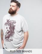 Duke Plus T-shirt With Surf Print In White Marl - White