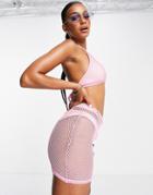 Asos Design Open Knit Beach Mini Skirt In Pink - Part Of A Set