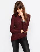 Only Sweater With Asymmetric Hem - Red