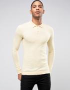 Asos Knitted Turtleneck Sweater In Muscle Fit - Yellow