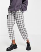 Hollister Wide Leg Pants In Cream Plaid-neutral