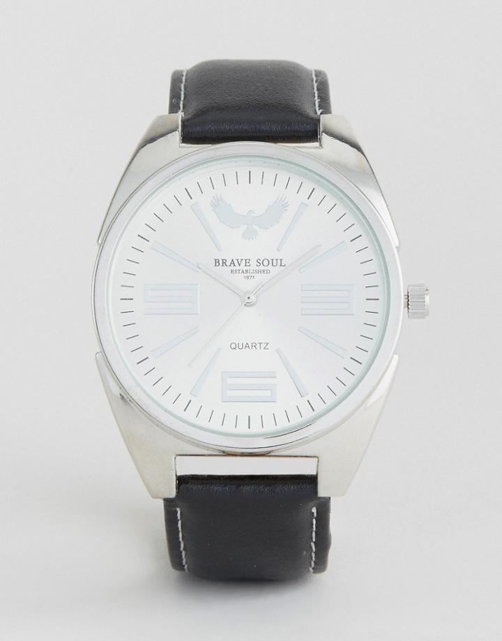 Brave Soul Black Watch With Silver Dial - Black