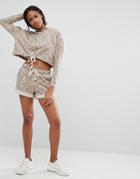 Y.a.s Lounge Sweat Shorts Co-ord - Brown