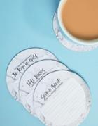 Typo Marble Wedding Coaster 6 Pack - Multi
