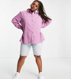 Urban Threads Plus Oversized Lilac Shirt-purple
