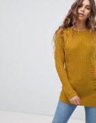 Qed London Knit Sweater - Yellow