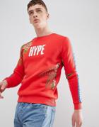 Hype Sweatshirt With Tropical Print - Red