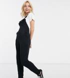 Asos Design Petite Jersey Overalls In Black