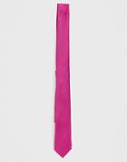 Asos Design Wedding Slim Tie In Bright Pink - Pink