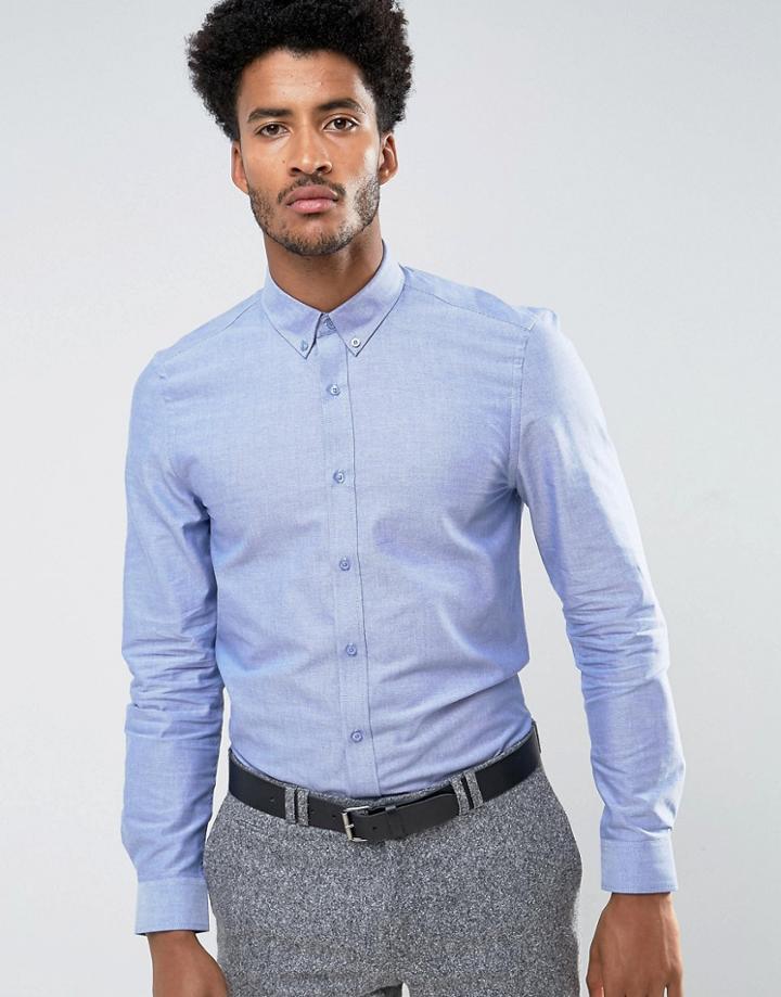 Ben Sherman Oxford Plain Slim Fit Shirt - Blue
