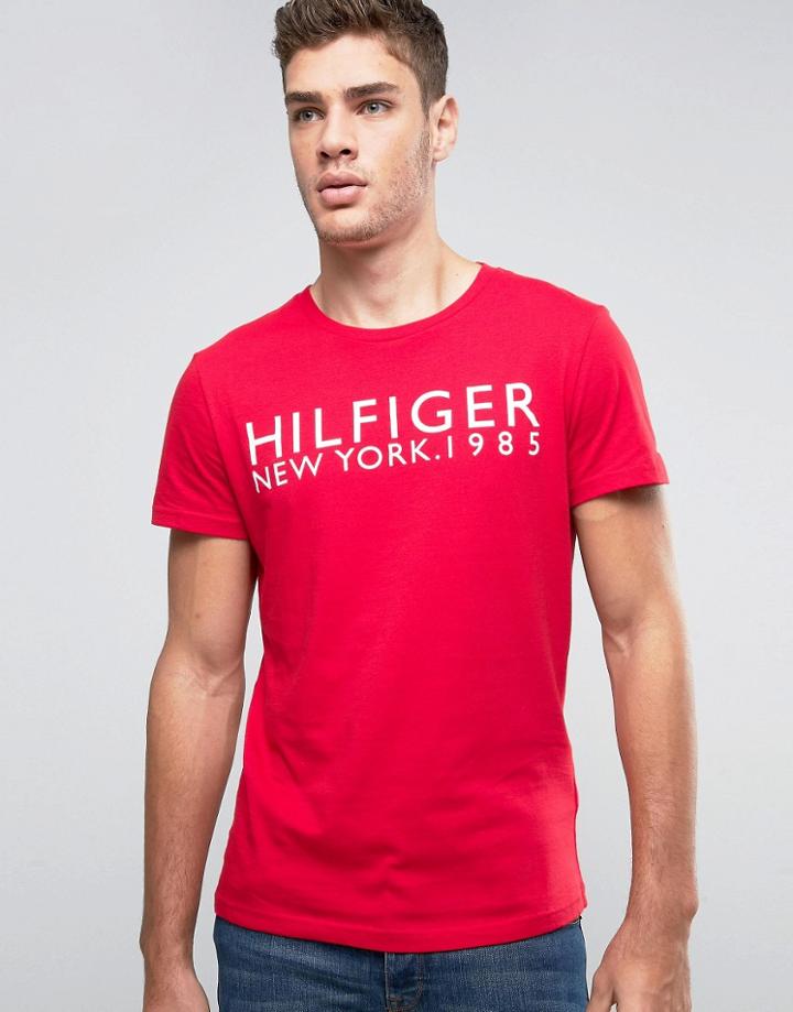Tommy Hilfiger Logo T-shirt In Organic Cotton Red - Red
