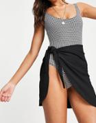 Topshop Jersey Mini Sarong In Black