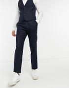 Gianni Feraud Slim Fit Textured Wool Suit Pants-navy