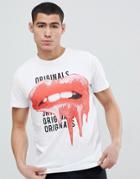Jack & Jones Originals T-shirt With Lips Print - White