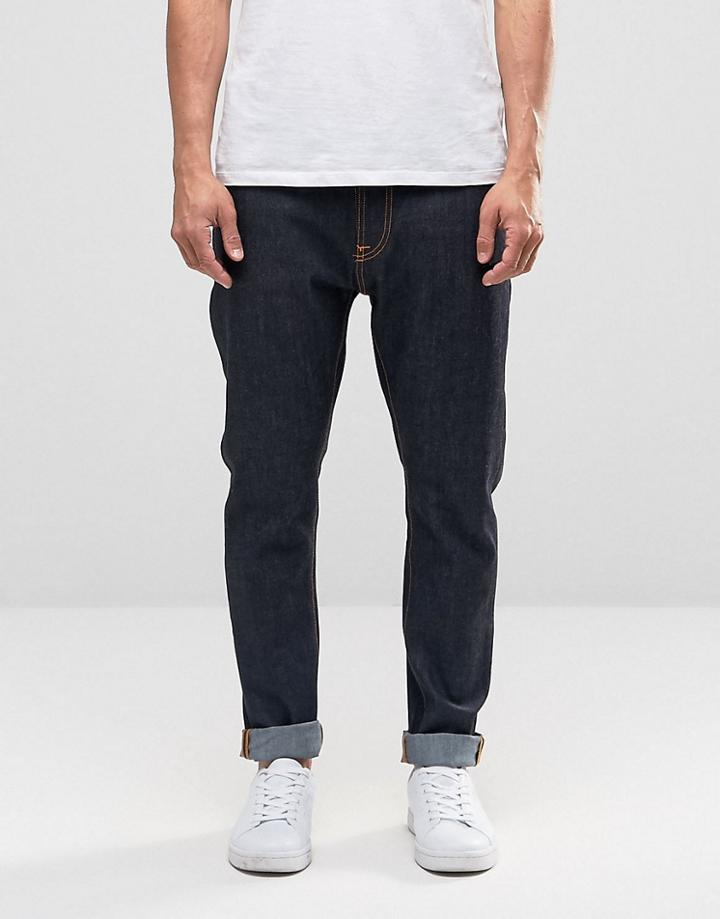 Nudie Brute Knut Drop Crotch Extreme Tapered Jeans Dry Navy - Blue