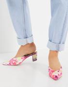 Asos Design Siena Mid Heel Mules In Tie Dye-multi