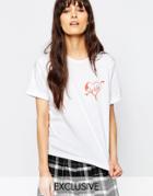 Le Kilt For Asos Heart Motif T-shirt - White