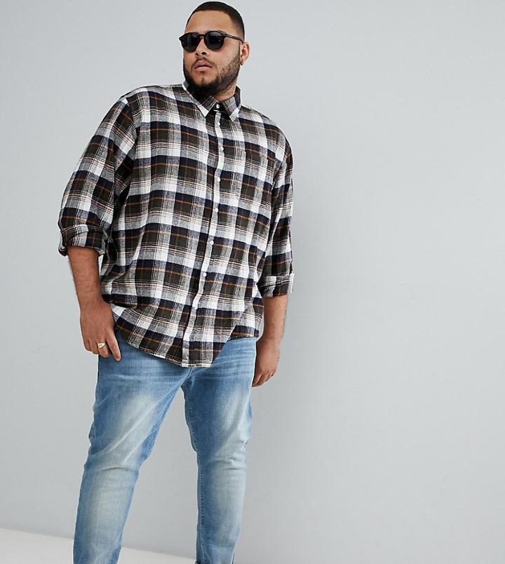 Replika Plus Long Sleeve Shirt In Check - Green
