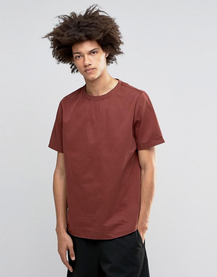 Asos Heavyweight Laundered Woven T-shirt - Tan