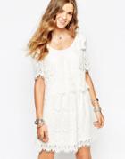 Vila All Over Crochet Dress - White