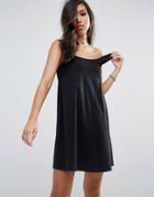 Asos Swing Sundress With Low Back - Black