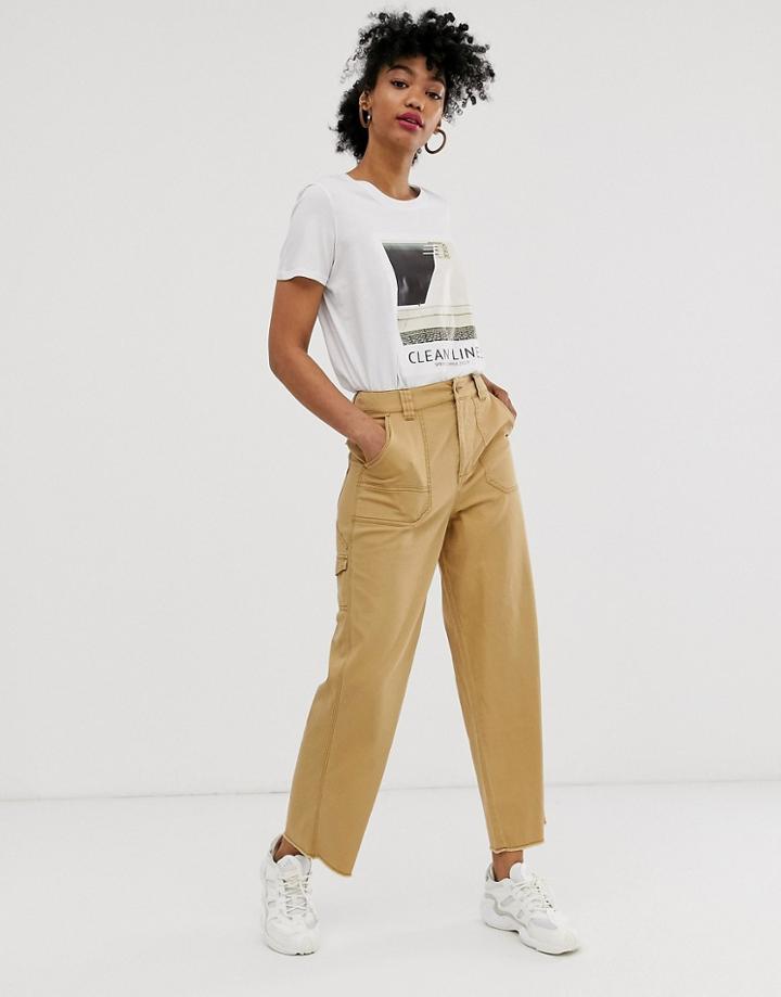 Asos Design Carpenter Pants In Sand - Stone