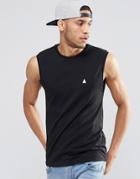 Asos Sleeveless T-shirt With Logo In Black - Black