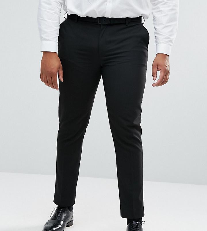 Asos Design Plus Skinny Suit Pants In Black