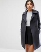 Gianni Feraud Military Coat With Contrast Piping - Gray